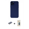 MARSİLYAN™- iPhone 12 Pro Max Kılıf Çekirdek Modern Serisi - Siyah 6D Mat Seramik Hayalet Nano Ekran Koruyucu + Renkli Kamera Lens Koruma Cam - SI