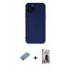 MARSİLYAN™- iPhone 12 Pro Max Kılıf Çekirdek Modern Serisi - Siyah Bilvis Hayalet Cam Ekran Koruyucu + Gökkuşağı Shine Kamera Lens Koruma Cam