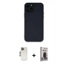 MARSİLYAN™- iPhone 12 Pro Max Kılıf Çekirdek Modern Serisi - Siyah Bilvis Hayalet Cam Ekran Koruyucu + Gold Shine Kamera Lens