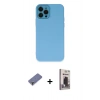 MARSİLYAN™- iPhone 12 Pro Max Kılıf Çekirdek Modern Serisi - Siyah Bilvis Hayalet Cam Ekran Koruyucu + Metal Kamera Lens Koruma Cam - GD