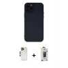 MARSİLYAN™- iPhone 12 Pro Max Kılıf Çekirdek Modern Serisi - Siyah Bilvis Hayalet Cam Ekran Koruyucu + Shine Kamera Lens - GD