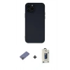 MARSİLYAN™- iPhone 12 Pro Max Kılıf Çekirdek Modern Serisi - Siyah Bilvis Hayalet Cam Ekran Koruyucu + Metal Kamera Lens Koruma Cam - GD