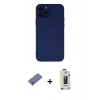 MARSİLYAN™- iPhone 12 Pro Max Kılıf Çekirdek Modern Serisi - Siyah Bilvis Hayalet Cam Ekran Koruyucu + Metal Kamera Lens Koruma Cam - GD