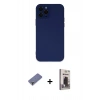 MARSİLYAN™- iPhone 12 Pro Max Kılıf Çekirdek Modern Serisi - Siyah Bilvis Hayalet Cam Ekran Koruyucu + Metal Kamera Lens Koruma Cam - GD