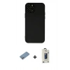 MARSİLYAN™- iPhone 12 Pro Max Kılıf Çekirdek Modern Serisi - Siyah Bilvis Hayalet Cam Ekran Koruyucu + Shine Kamera Lens Koruma Cam - GS
