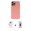 MARSİLYAN™- iPhone 12 Pro Max Kılıf Çekirdek Modern Serisi - Siyah Bilvis Hayalet Cam Ekran Koruyucu + Shine Kamera Lens - LT