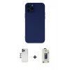 MARSİLYAN™- iPhone 12 Pro Max Kılıf Çekirdek Modern Serisi - Siyah Bilvis Hayalet Cam Ekran Koruyucu + Shine Kamera Lens - LT
