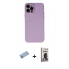 MARSİLYAN™- iPhone 12 Pro Max Kılıf Çekirdek Modern Serisi - Siyah Bilvis Hayalet Cam Ekran Koruyucu + Shine Kamera Lens Koruma Cam - MI