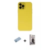 MARSİLYAN™- iPhone 12 Pro Max Kılıf Çekirdek Modern Serisi - Siyah Bilvis Hayalet Cam Ekran Koruyucu + Shine Kamera Lens Koruma Cam - MI