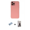 MARSİLYAN™- iPhone 12 Pro Max Kılıf Çekirdek Modern Serisi - Siyah Bilvis Hayalet Cam Ekran Koruyucu + Shine Kamera Lens Koruma Cam - MI