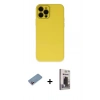 MARSİLYAN™- iPhone 12 Pro Max Kılıf Çekirdek Modern Serisi - Siyah Bilvis Hayalet Cam Ekran Koruyucu + Shine Kamera Lens Koruma Cam - PE