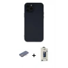 MARSİLYAN™- iPhone 12 Pro Max Kılıf Çekirdek Modern Serisi - Siyah Bilvis Hayalet Cam Ekran Koruyucu + Renkli Kamera Lens Koruma Cam - MI