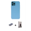 MARSİLYAN™- iPhone 12 Pro Max Kılıf Çekirdek Modern Serisi - Siyah Bilvis Hayalet Cam Ekran Koruyucu + Renkli Kamera Lens Koruma Cam - PE