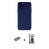 MARSİLYAN™- iPhone 12 Pro Max Kılıf Çekirdek Modern Serisi - Siyah Bilvis Hayalet Cam Ekran Koruyucu + Renkli Kamera Lens Koruma Cam - SI