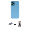 MARSİLYAN™- iPhone 12 Pro Max Kılıf Çekirdek Modern Serisi - Siyah Bilvis Hayalet Cam Ekran Koruyucu + Renkli Kamera Lens Koruma Cam - SI