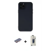 MARSİLYAN™- iPhone 12 Pro Max Kılıf Çekirdek Modern Serisi - Siyah Bilvis Hayalet Cam Ekran Koruyucu + Renkli Kamera Lens Koruma Cam - TU