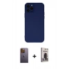MARSİLYAN™- iPhone 12 Pro Max Kılıf Çekirdek Modern Serisi - Siyah Bilvis Hayalet Cam Ekran Koruyucu + Sarı Neon Fosforlu Kamera Lens