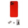 MARSİLYAN™- iPhone 12 Pro Max Kılıf Çekirdek Modern Serisi - Siyah Bilvis Hayalet Cam Ekran Koruyucu + Shine Kamera Lens Koruma Cam - SABE