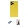 MARSİLYAN™- iPhone 12 Pro Max Kılıf Çekirdek Modern Serisi - Siyah Bilvis Hayalet Cam Ekran Koruyucu + Shine Kamera Lens Koruma Cam - GS