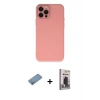 MARSİLYAN™- iPhone 12 Pro Max Kılıf Çekirdek Modern Serisi - Siyah Bilvis Hayalet Cam Ekran Koruyucu + Shine Kamera Lens Koruma Cam - GS