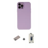 MARSİLYAN™- iPhone 12 Pro Max Kılıf Çekirdek Modern Serisi - Siyah Bilvis Hayalet Cam Ekran Koruyucu + Shine Kamera Lens Koruma Cam - SABE
