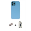 MARSİLYAN™- iPhone 12 Pro Max Kılıf Çekirdek Modern Serisi - Siyah Bilvis Hayalet Cam Ekran Koruyucu + Shine Kamera Lens Koruma Cam - SABE