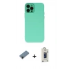 MARSİLYAN™- iPhone 12 Pro Max Kılıf Çekirdek Modern Serisi - Siyah Bilvis Hayalet Cam Ekran Koruyucu + Shine Kamera Lens Koruma Cam - SH