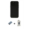 MARSİLYAN™- iPhone 12 Pro Max Kılıf Çekirdek Modern Serisi - Siyah Bilvis Hayalet Cam Ekran Koruyucu + Shine Kamera Lens Koruma Cam - SH