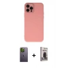 MARSİLYAN™- iPhone 12 Pro Max Kılıf Çekirdek Modern Serisi - Siyah Bilvis Hayalet Cam Ekran Koruyucu + Neon Fosforlu Kamera Lens - YL