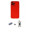 MARSİLYAN™- iPhone 12 Pro Max Kılıf Çekirdek Modern Serisi - Siyah Bilvis Hayalet Cam Ekran Koruyucu + Renkli Kamera Lens Koruma Cam - YL