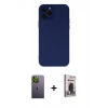 MARSİLYAN™- iPhone 12 Pro Max Kılıf Çekirdek Modern Serisi - Siyah Bilvis Hayalet Cam Ekran Koruyucu + Neon Fosforlu Kamera Lens - YL