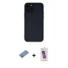 MARSİLYAN™- iPhone 12 Pro Max Kılıf Çekirdek Modern Serisi - Siyah Joko 5D Cam + Shine Kamera Lens Koruma Cam - GS