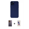 MARSİLYAN™- iPhone 12 Pro Max Kılıf Çekirdek Modern Serisi - Siyah Joko 5D Cam + Neon Fosforlu Kamera Lens - SI