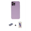 MARSİLYAN™- iPhone 12 Pro Max Kılıf Çekirdek Modern Serisi - Siyah Joko 5D Cam + Renkli Kamera Lens Koruma Cam - PE