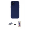 MARSİLYAN™- iPhone 12 Pro Max Kılıf Çekirdek Modern Serisi - Siyah Joko 5D Cam + Renkli Kamera Lens Koruma Cam - SI