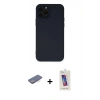 MARSİLYAN™- iPhone 12 Pro Max Kılıf Çekirdek Modern Serisi - Siyah Joko 5D Cam + Renkli Kamera Lens Koruma Cam - MI