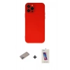 MARSİLYAN™- iPhone 12 Pro Max Kılıf Çekirdek Modern Serisi - Siyah Joko 5D Cam + Shine Kamera Lens Koruma Cam - SABE