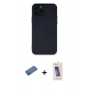MARSİLYAN™- iPhone 12 Pro Max Kılıf Çekirdek Modern Serisi - Siyah Joko 5D Cam + Shine Kamera Lens Koruma Cam - GD