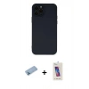 MARSİLYAN™- iPhone 12 Pro Max Kılıf Çekirdek Modern Serisi - Siyah Joko 5D Cam + Shine Kamera Lens Koruma Cam - MI
