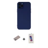 MARSİLYAN™- iPhone 12 Pro Max Kılıf Çekirdek Modern Serisi - Siyah Joko 5D Cam + Shine Kamera Lens Koruma Cam - SABE