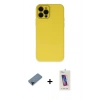 MARSİLYAN™- iPhone 12 Pro Max Kılıf Çekirdek Modern Serisi - Siyah Joko 5D Cam + Shine Kamera Lens Koruma Cam - SH