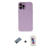 MARSİLYAN™- iPhone 12 Pro Max Kılıf Çekirdek Modern Serisi - Siyah Joko 5D Cam + Shine Kamera Lens Koruma Cam - SH