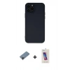 MARSİLYAN™- iPhone 12 Pro Max Kılıf Çekirdek Modern Serisi - Siyah Joko 5D Cam + Shine Kamera Lens Koruma Cam - SH