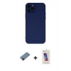 MARSİLYAN™- iPhone 12 Pro Max Kılıf Çekirdek Modern Serisi - Siyah Joko 5D Cam + Shine Kamera Lens Koruma Cam - SH