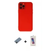 MARSİLYAN™- iPhone 12 Pro Max Kılıf Çekirdek Modern Serisi - Siyah Joko 5D Cam + Shine Kamera Lens Koruma Cam - SH