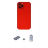 MARSİLYAN™- iPhone 12 Pro Max Kılıf Çekirdek Modern Serisi - Siyah Joko Magic 5D Cam + Mavi Renkli Kamera Lens Koruma Cam