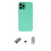 MARSİLYAN™- iPhone 12 Pro Max Kılıf Çekirdek Modern Serisi - Siyah Joko Magic 5D Cam + Metal Kamera Lens Koruma Cam - KI