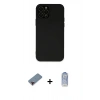 MARSİLYAN™- iPhone 12 Pro Max Kılıf Çekirdek Modern Serisi - Siyah Joko Magic 5D Cam + Metal Kamera Lens Koruma Cam - KI