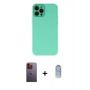MARSİLYAN™- iPhone 12 Pro Max Kılıf Çekirdek Modern Serisi - Siyah Joko Magic 5D Cam + Neon Fosforlu Kamera Lens - TU