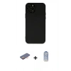 MARSİLYAN™- iPhone 12 Pro Max Kılıf Çekirdek Modern Serisi - Siyah Joko Magic 5D Cam + Renkli Kamera Lens Koruma Cam - TU
